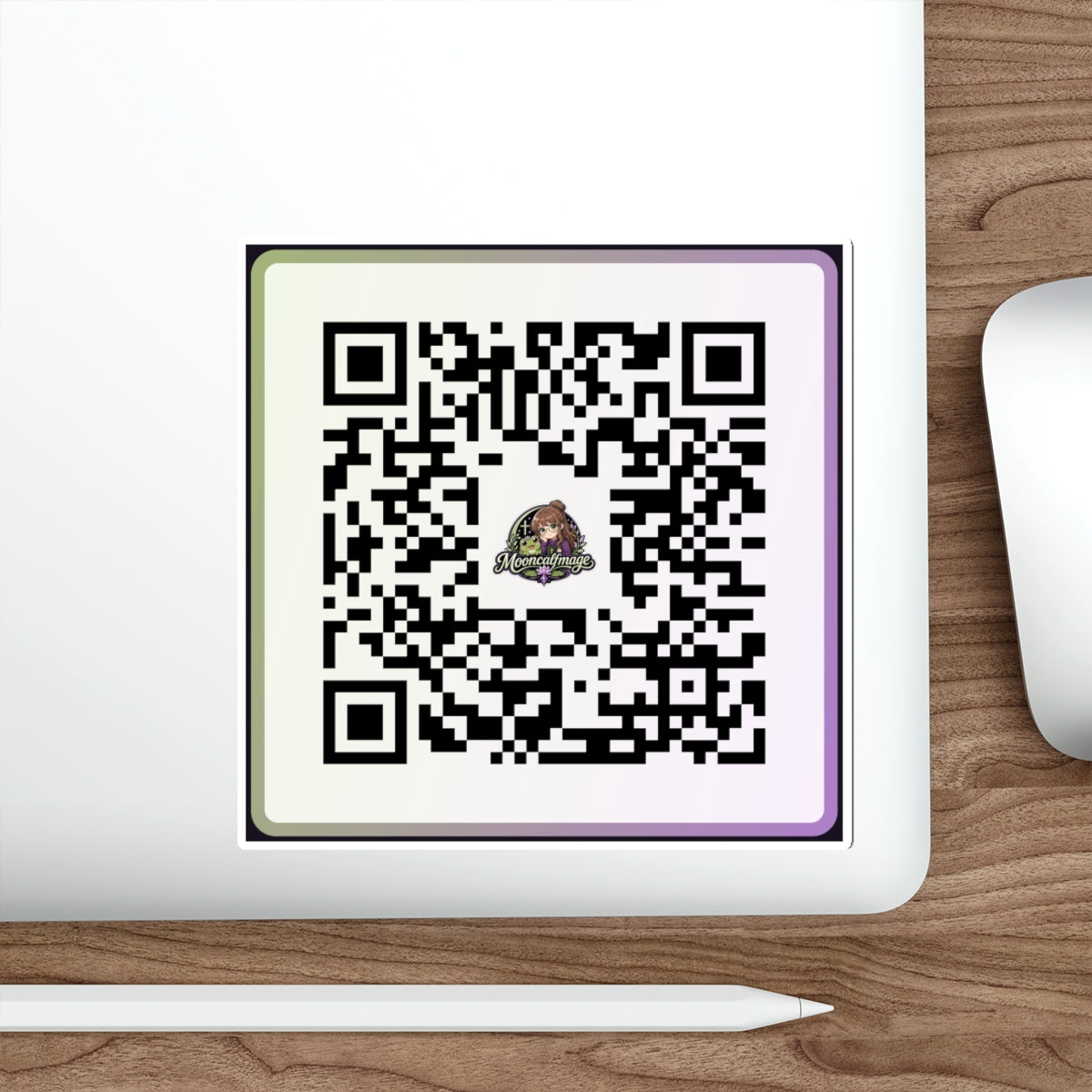 Mooncalfmage Streamer QR Code Die-Cut Sticker Indoor/Outdoor
