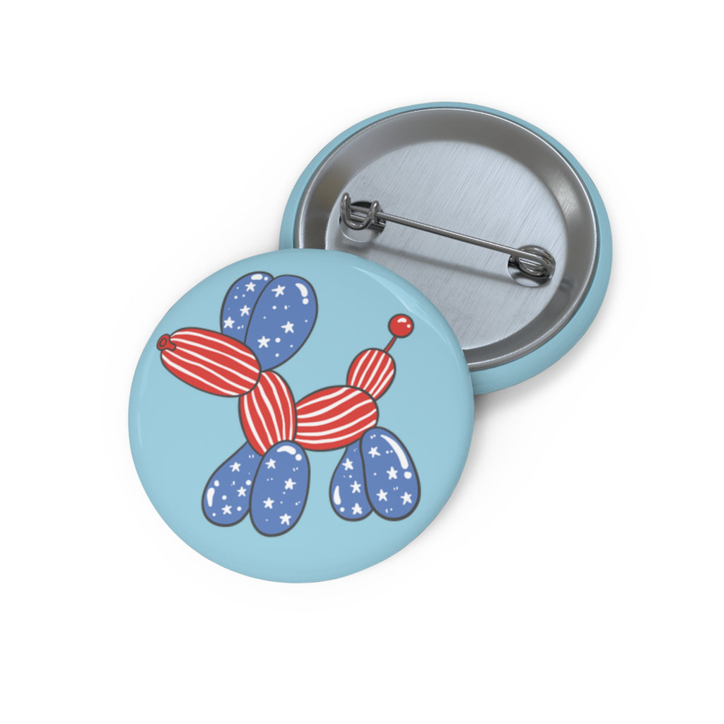 Patriotic Balloon Dog Pin Button