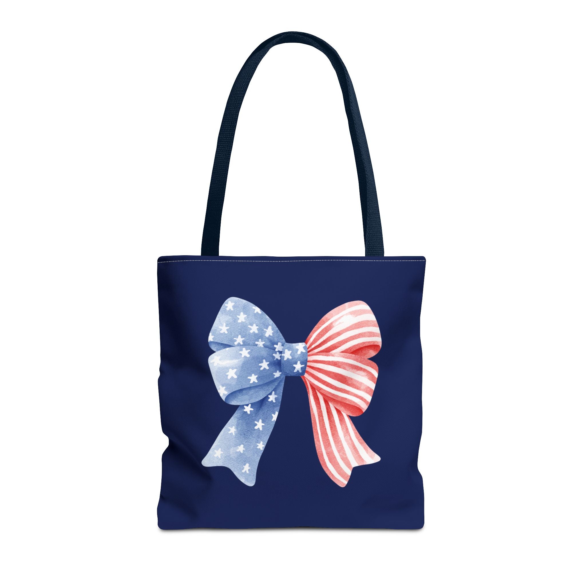 Patriotic Bow Tote Bag — American Flag Red White Blue Ribbon Tote