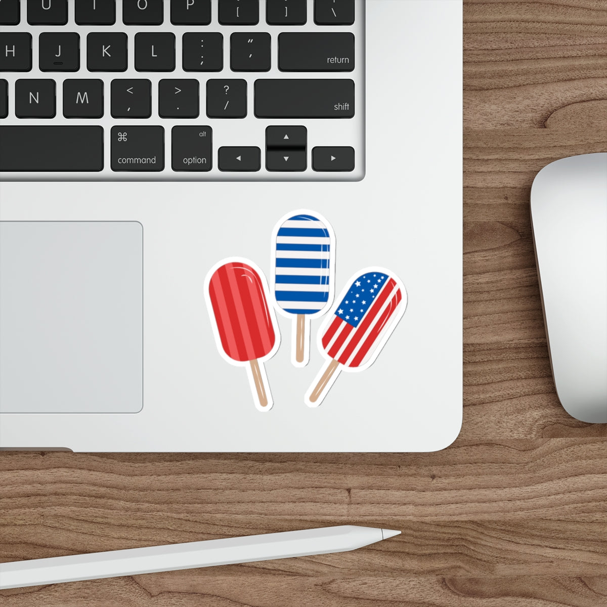 Patriotic Sticker Pack — Popsicle 4th of July Red White Blue Die-Cut Stickers