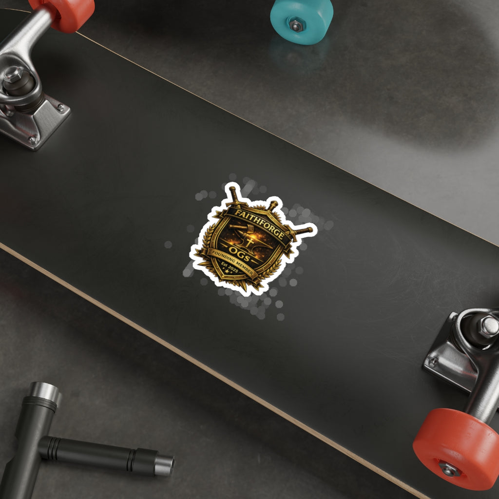 Copy of Indoor Faithforge Gaming Shield Die-Cut Sticker — Anvil & Cross OG Logo