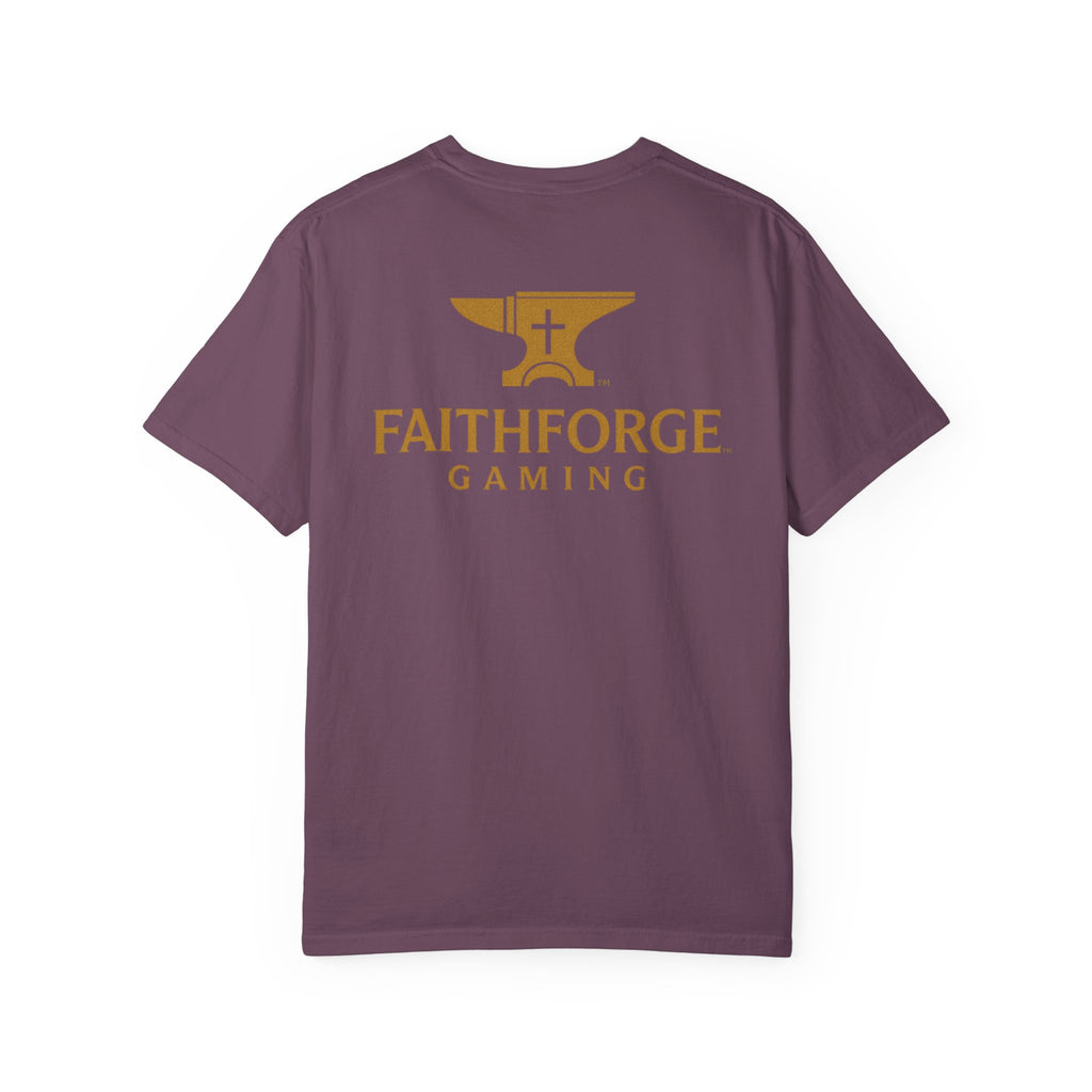 FaithForge Gaming T-Shirt — Logo Tee with Anvil & Cross (Christian Gamer Apparel)