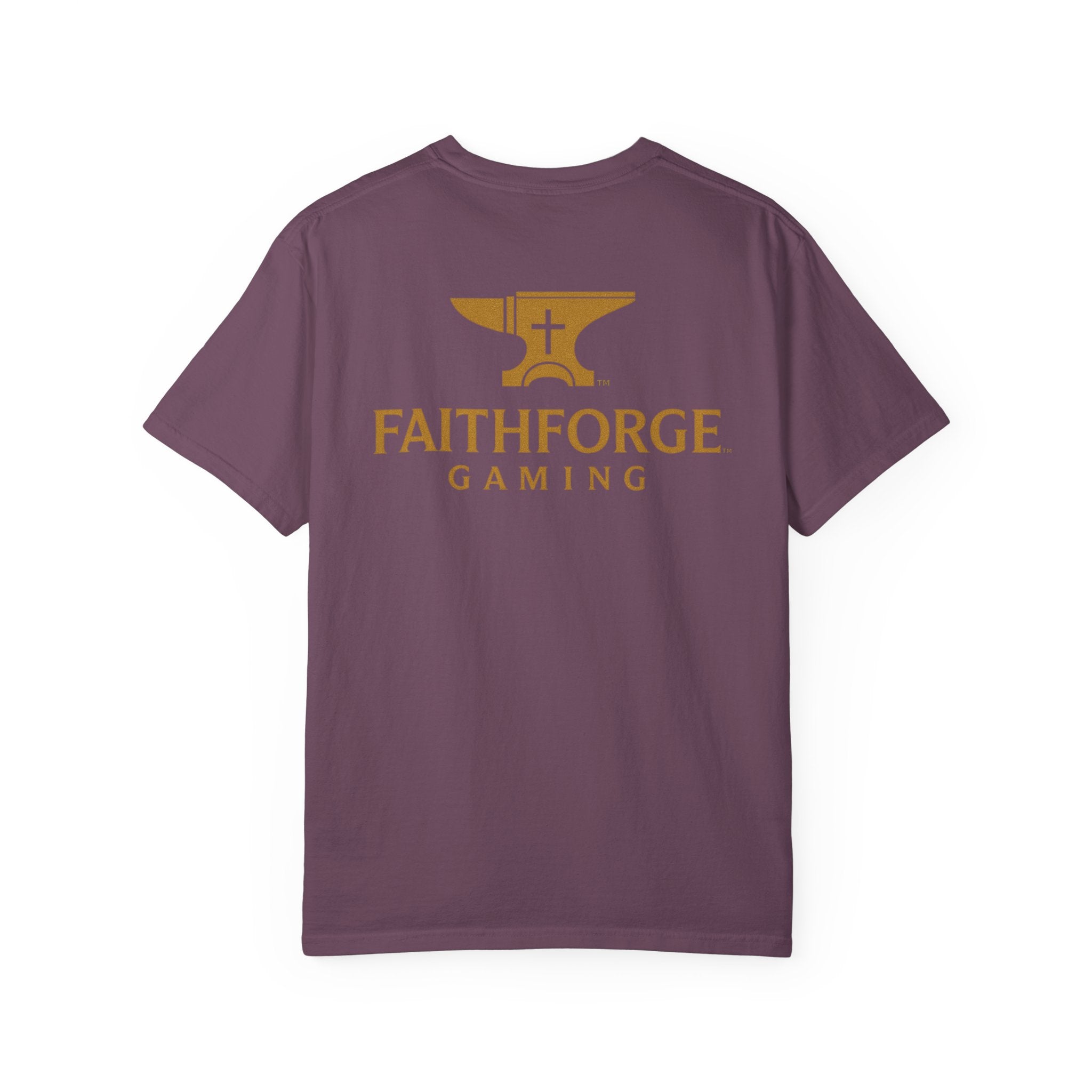 FaithForge Gaming T-Shirt — Logo Tee with Anvil & Cross (Christian Gamer Apparel)