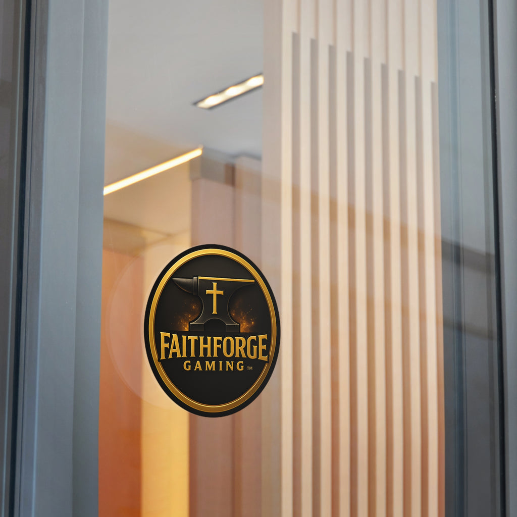 FaithForge Gaming Round Vinyl Sticker — Gold Anvil Round