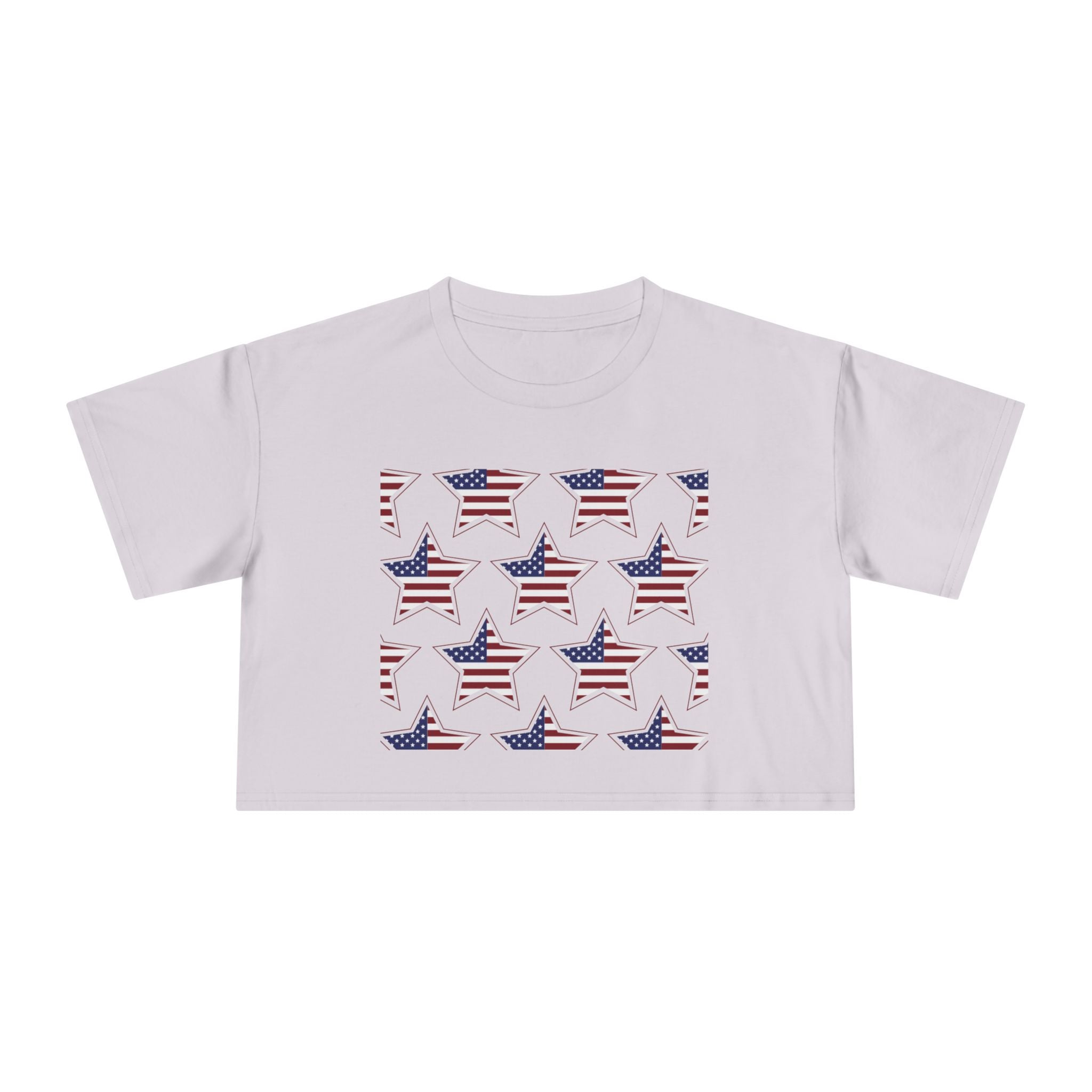 Women's Crop Tee — 'God Bless America' Patriotic Flag Print