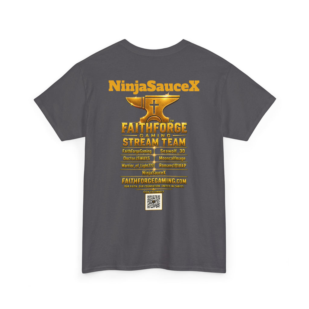 FaithForgeGaming Tee — FaithForge Stream Team Black Graphic T‑Shirt -NinjaSauceX