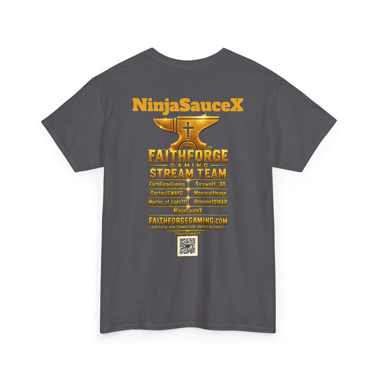 FaithForgeGaming Tee — FaithForge Stream Team Black Graphic T‑Shirt -NinjaSauceX