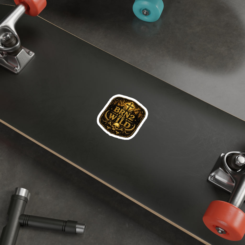 BRN2BEW1LD Gold Die-Cut Sticker