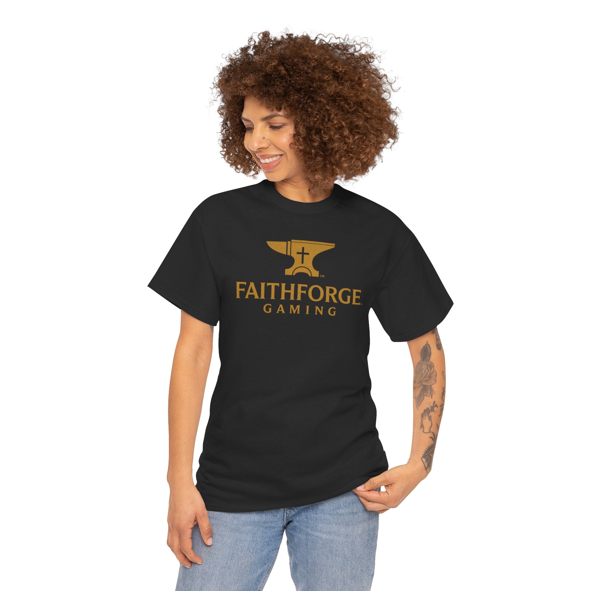 (Canada) FaithForge Gaming T-Shirt — Anvil & Cross Logo Tee for Christian Gamers
