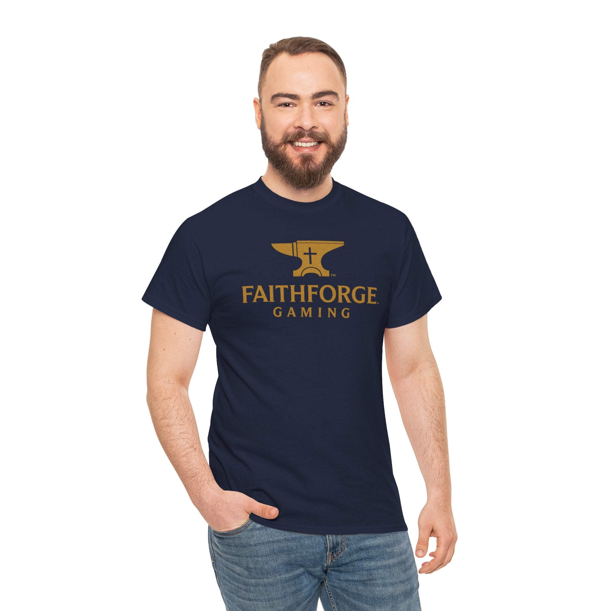 (Canada) FaithForge Gaming T-Shirt — Anvil & Cross Logo Tee for Christian Gamers