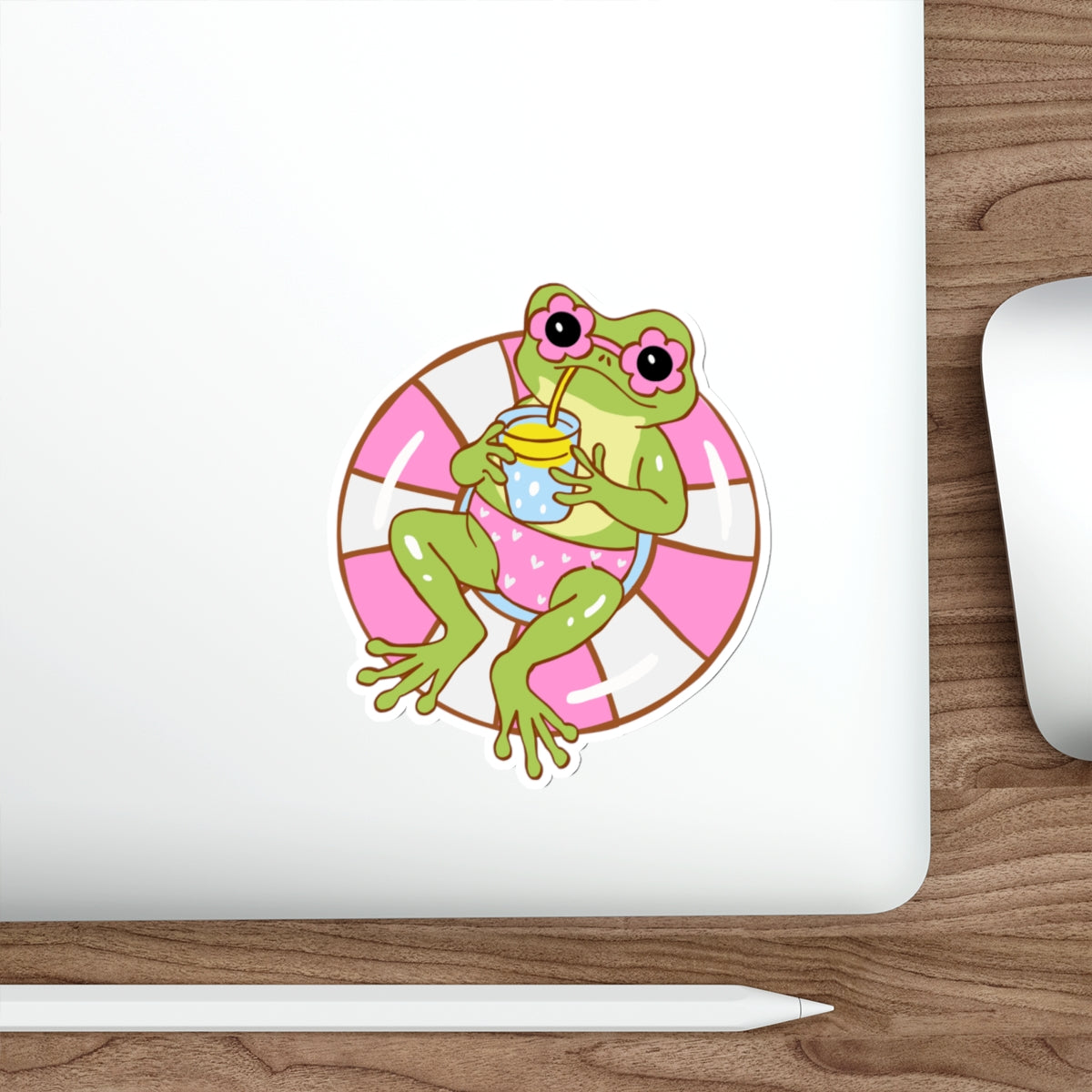 Summer Pool Vibe, Frog on float sticker