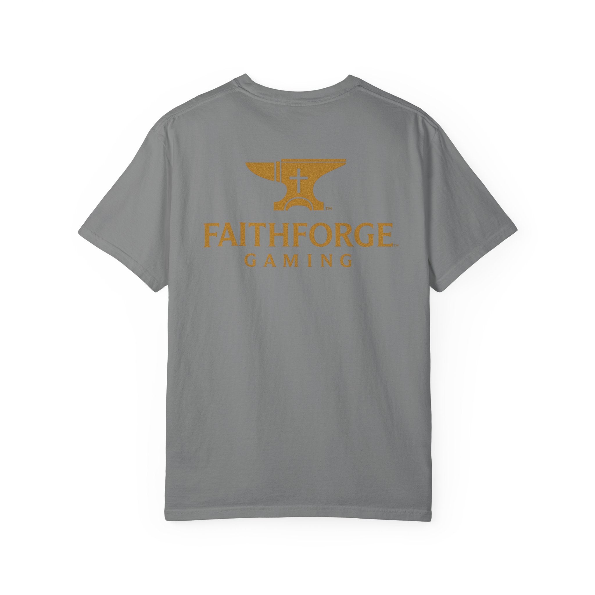 FaithForge Gaming T-Shirt — Logo Tee with Anvil & Cross (Christian Gamer Apparel)