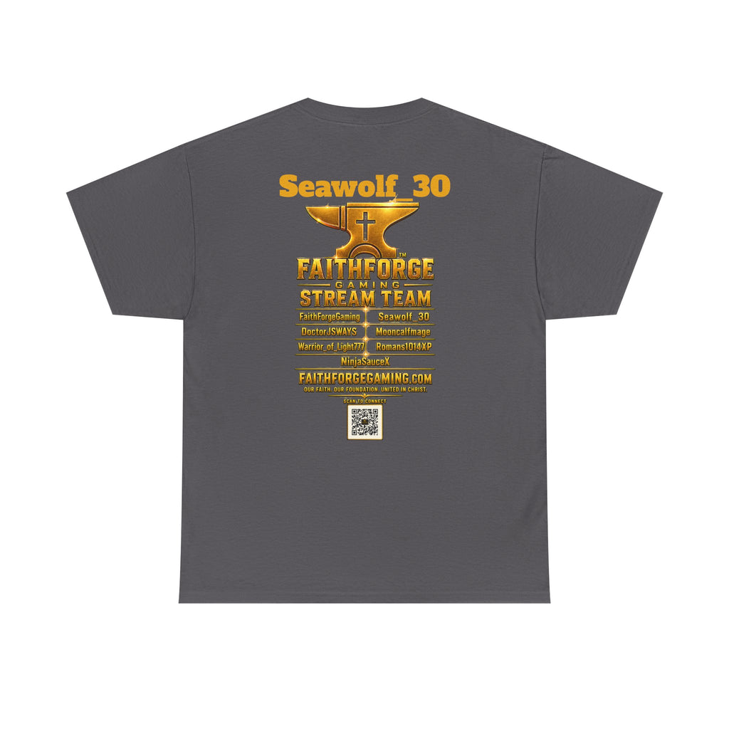 FaithForgeGaming Tee — FaithForge Stream Team Black Graphic T‑Shirt -Seawolf_30