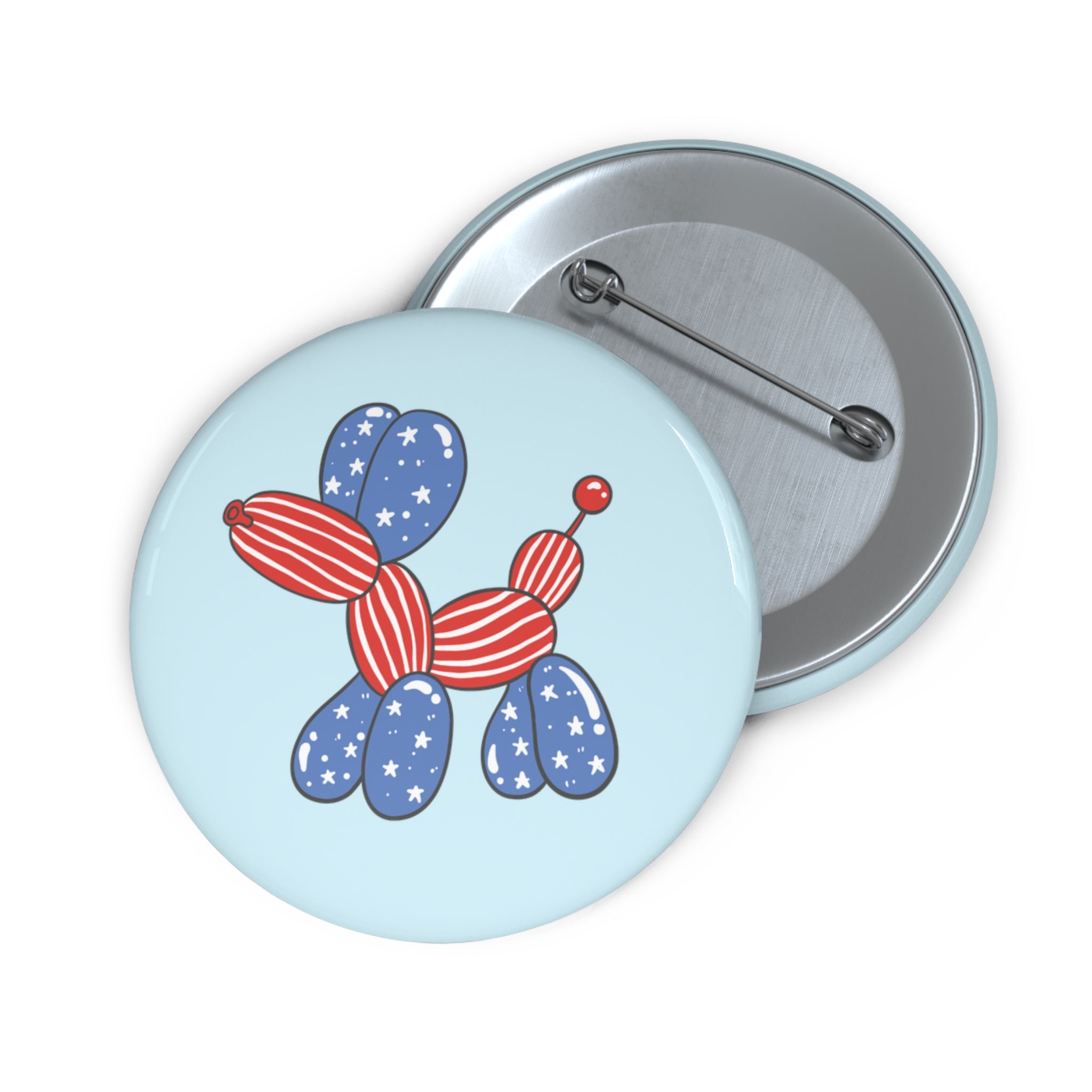 Patriotic Balloon Dog Pin Button