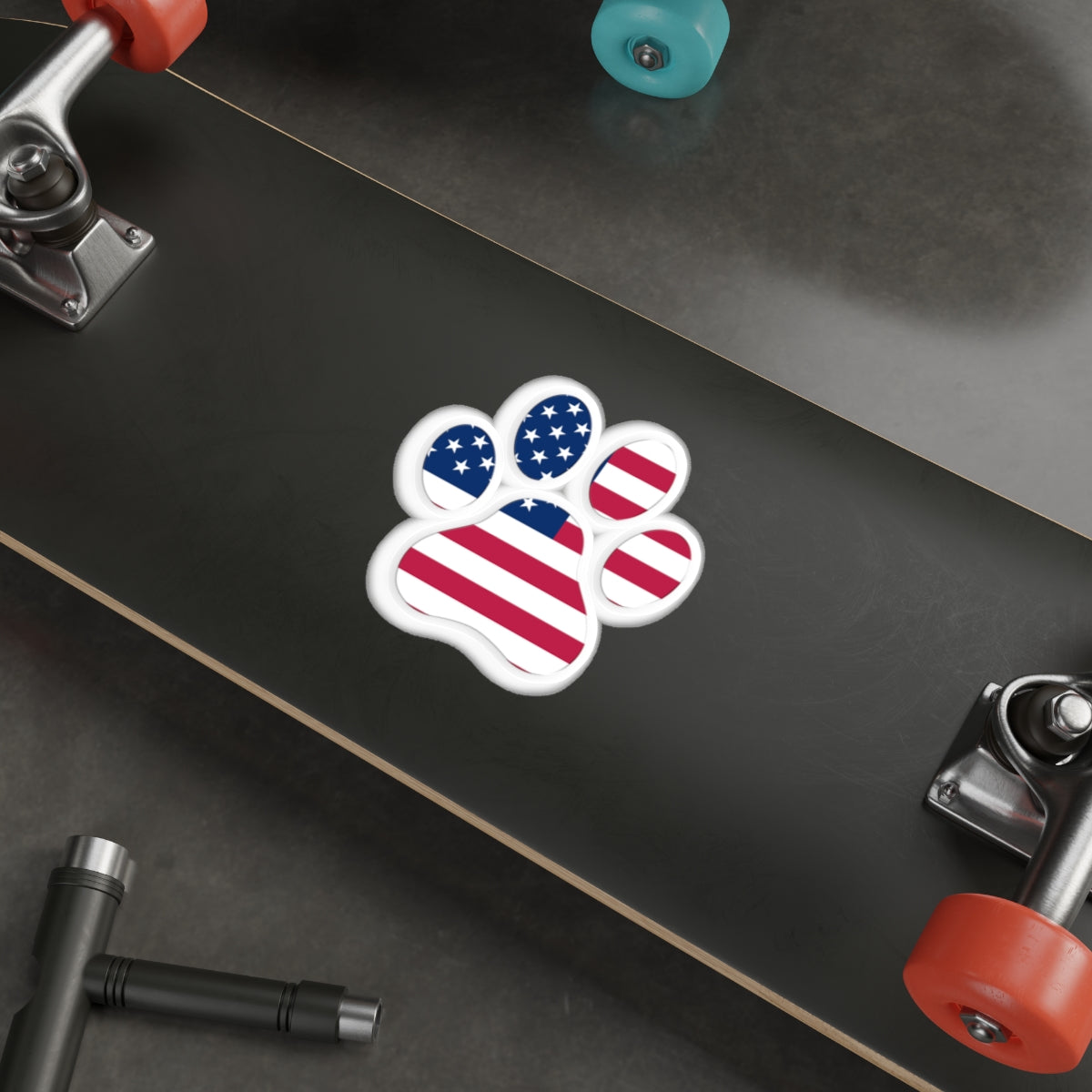 Patriotic Sticker Pack — USA Paw Print 4th of July Red White Blue Die-Cut Stickers