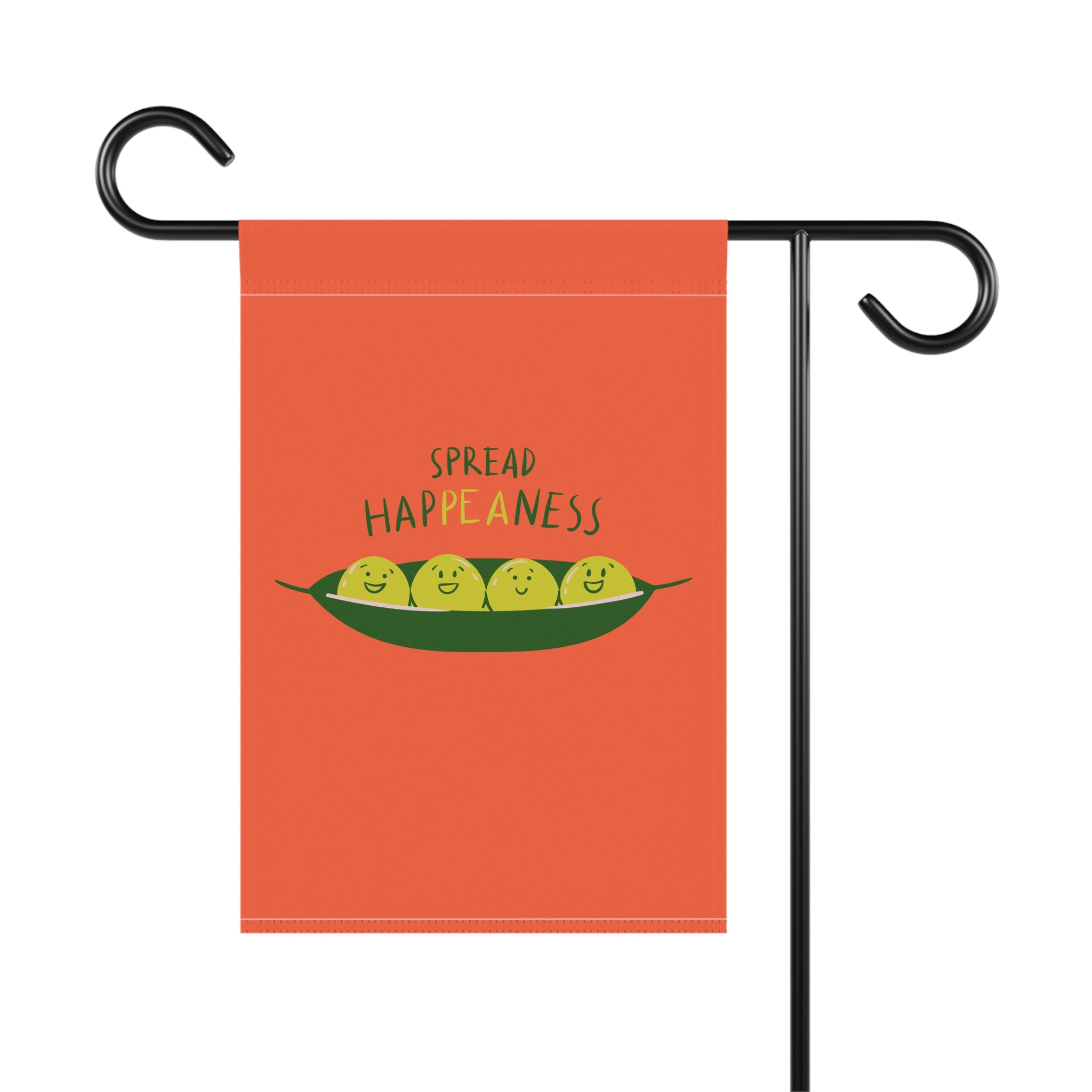 Garden Flag - "Spread HappeaNess" Cute Pea Pod Decorative Yard Banner