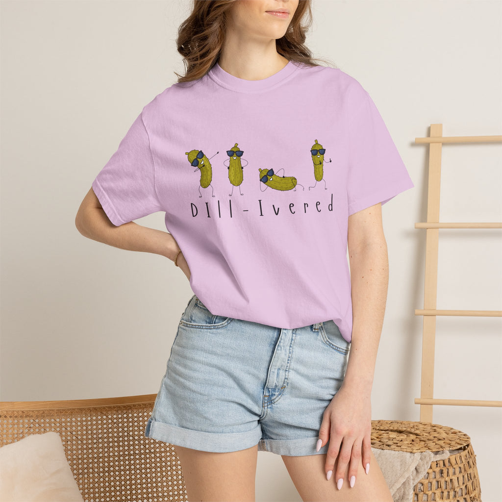 Dill-Livered Pickle Pun T-Shirt — Funny Pickle Lover Tee