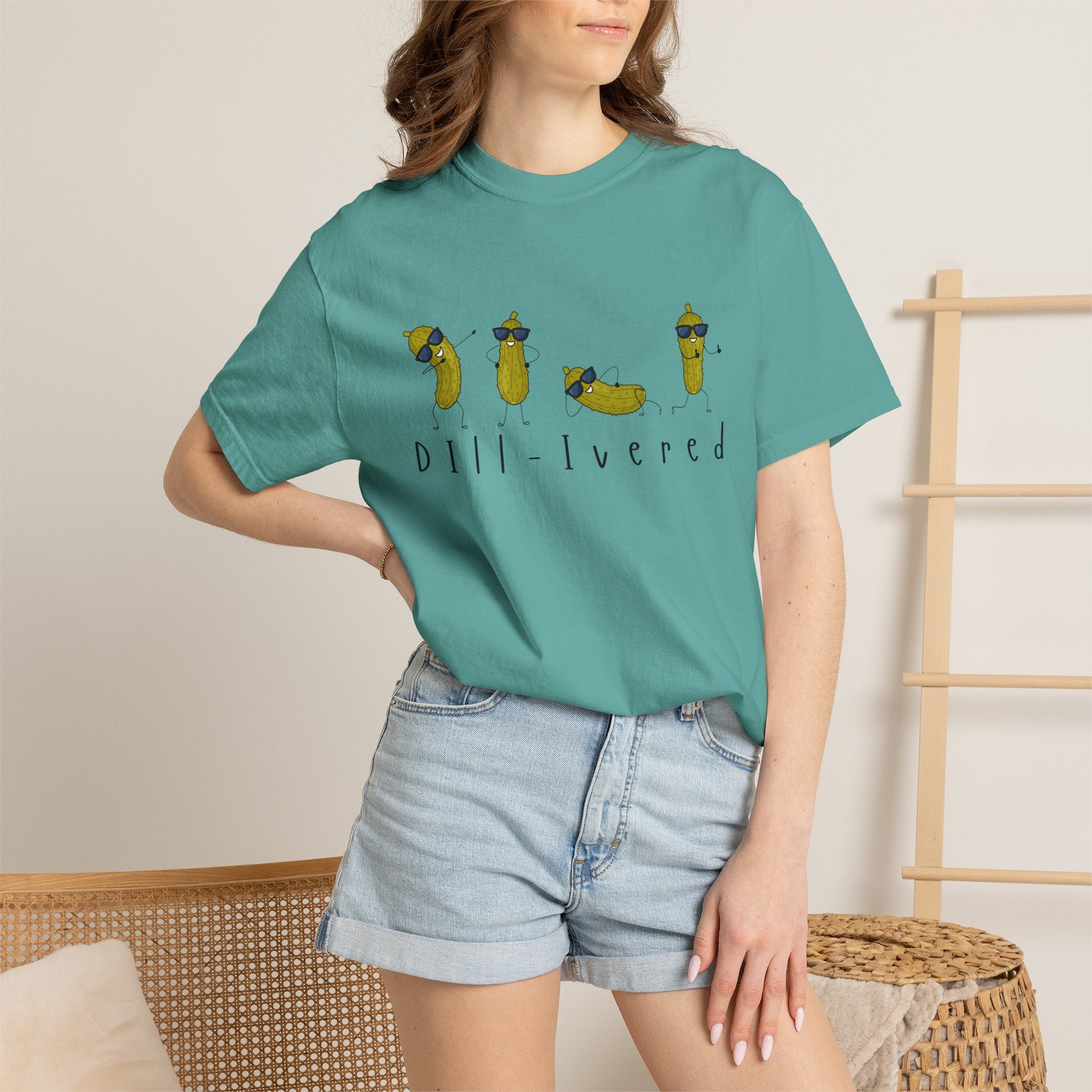 Dill-Livered Pickle Pun T-Shirt — Funny Pickle Lover Tee