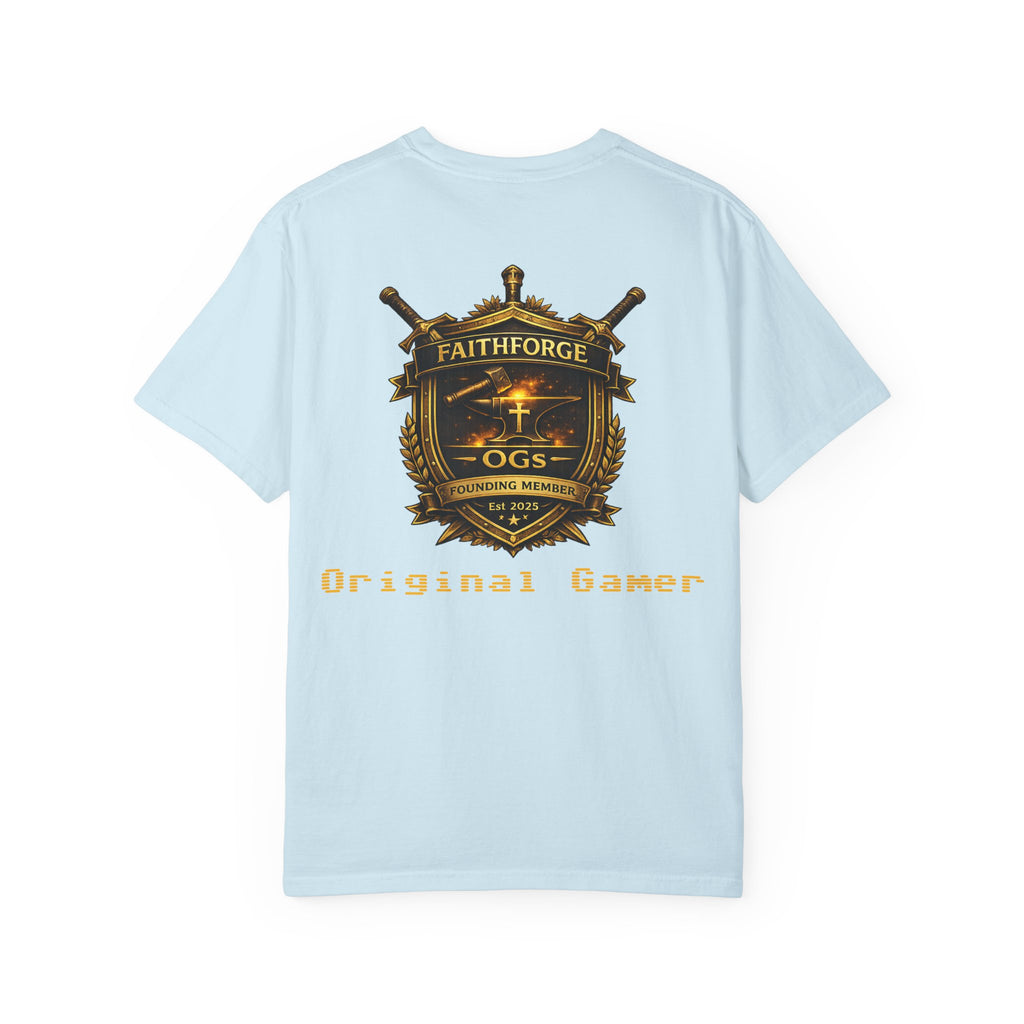 FaithForge OG Gaming T-Shirt — Logo Tee with Anvil & Cross (Christian Gamer Apparel)
