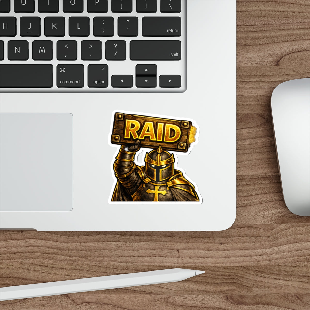 FaithForge Knight Raid Die-Cut Sticker — Water-resistant vinyl