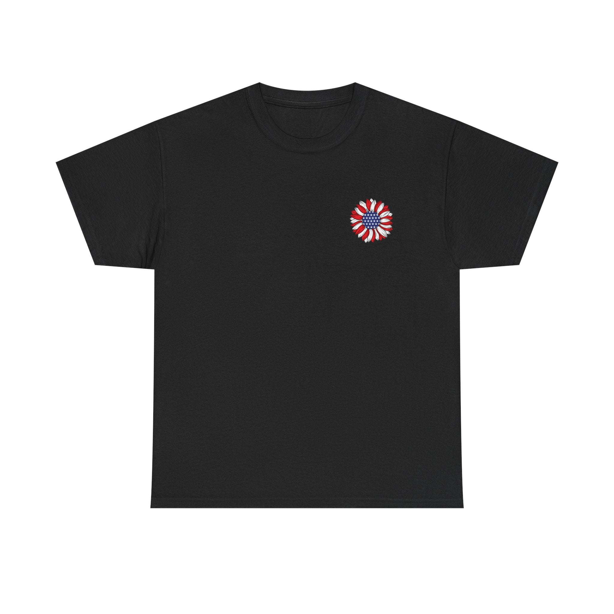 USA sunflower Patriotic T‑Shirt — American Flag Graphic Tee for 4th of July