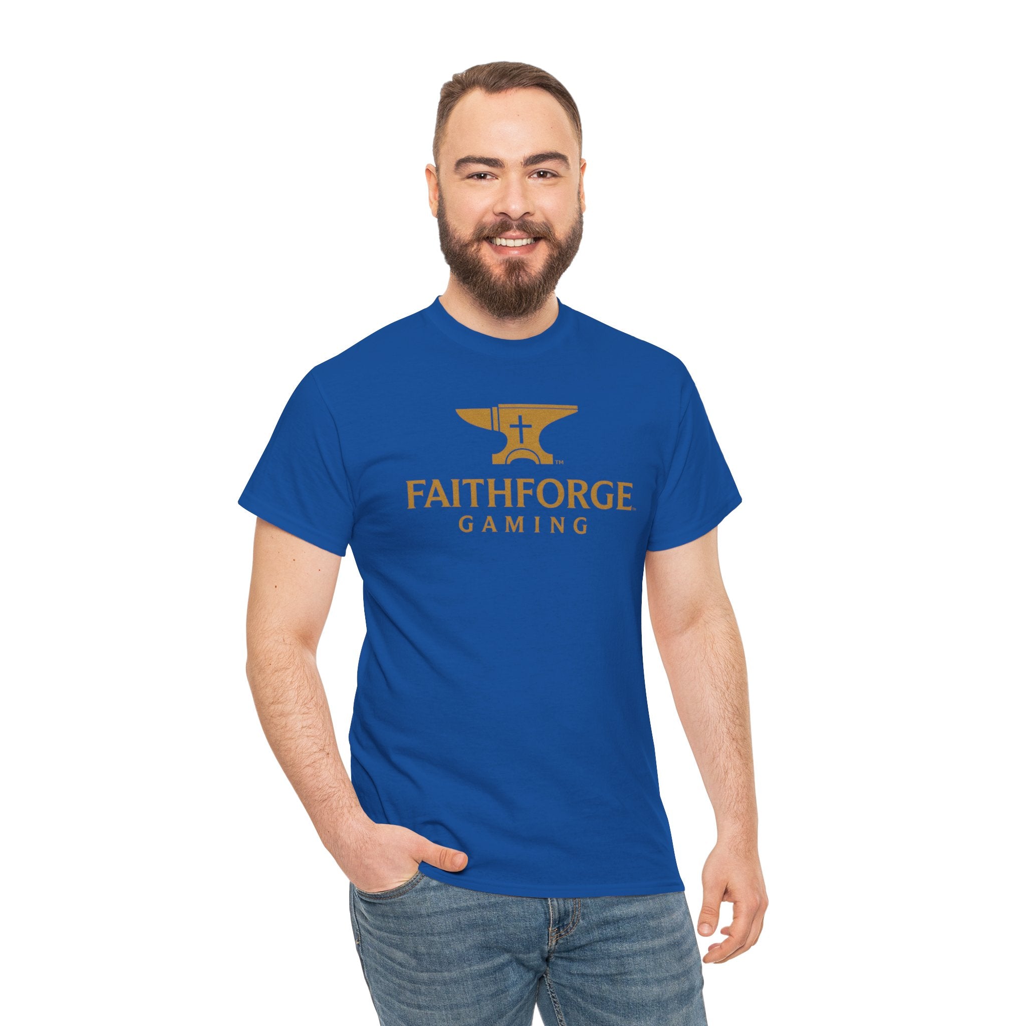 (Canada) FaithForge Gaming T-Shirt — Anvil & Cross Logo Tee for Christian Gamers