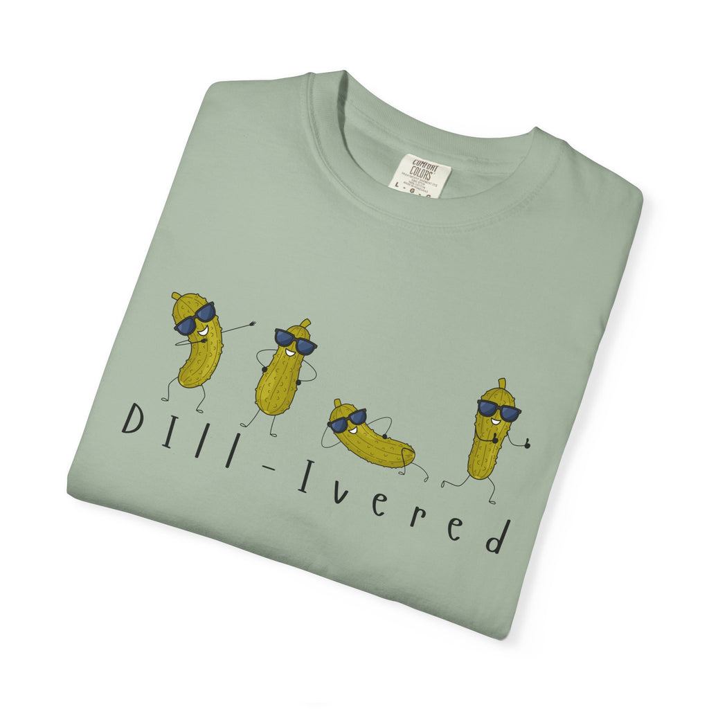 Dill-Livered Pickle Pun T-Shirt — Funny Pickle Lover Tee