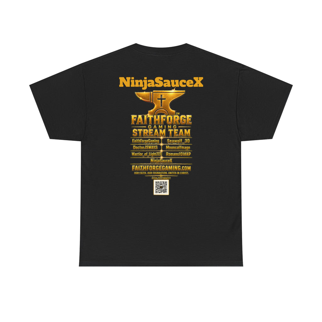 FaithForgeGaming Tee — FaithForge Stream Team Black Graphic T‑Shirt -NinjaSauceX