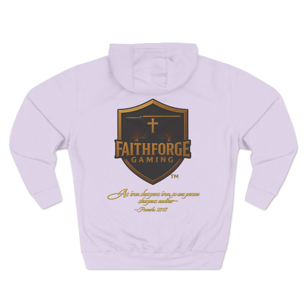 Faithforge Gaming Hoodie — Faith Quote Shield Logo Fleece Hoodie