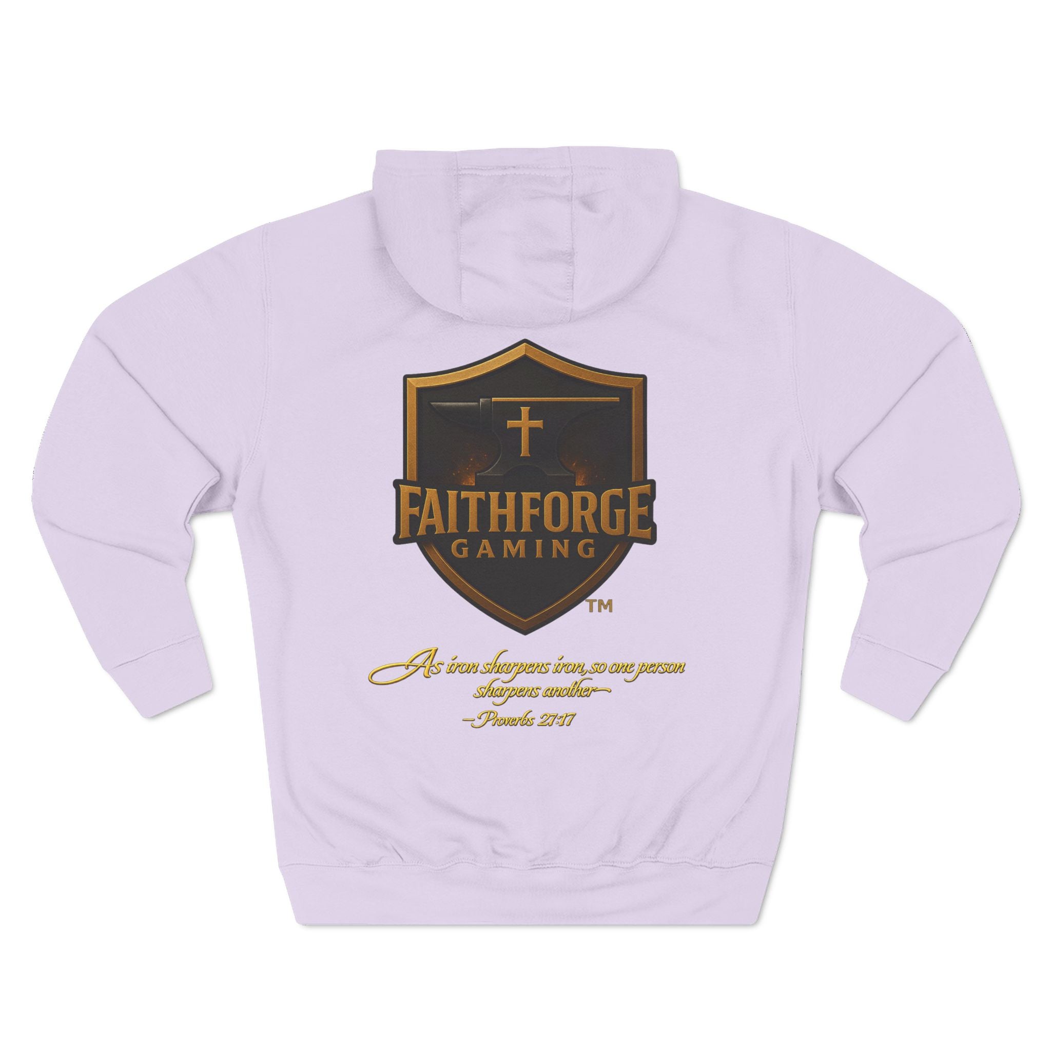 Faithforge Gaming Hoodie — Faith Quote Shield Logo Fleece Hoodie