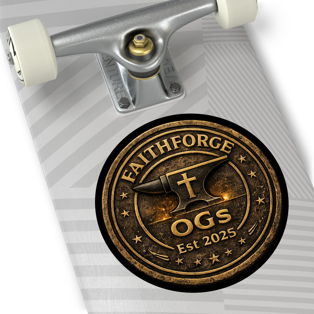 Copy of FaithForge Gaming Round Vinyl Sticker — Gold OG Anvil Round