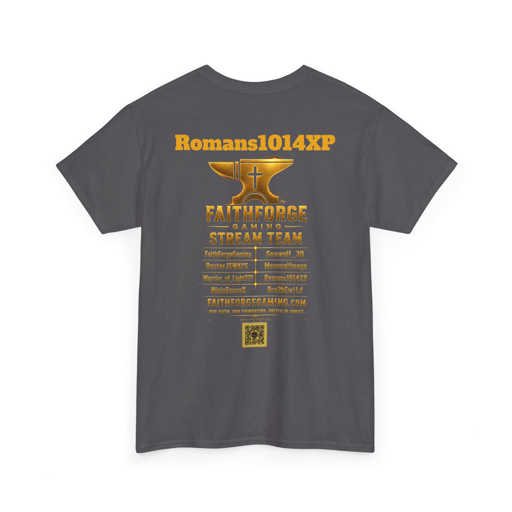 FaithForgeGaming Tee — FaithForge Stream Team Black Graphic T‑Shirt -Romans1014XP