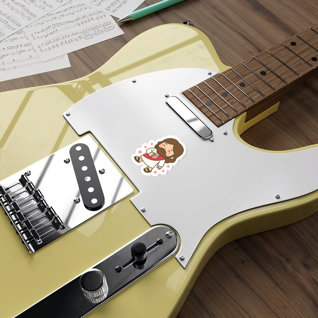 Cute Jesus Die-Cut Sticker — Christian Faith Sticker for Laptops, Bibles & Gifts