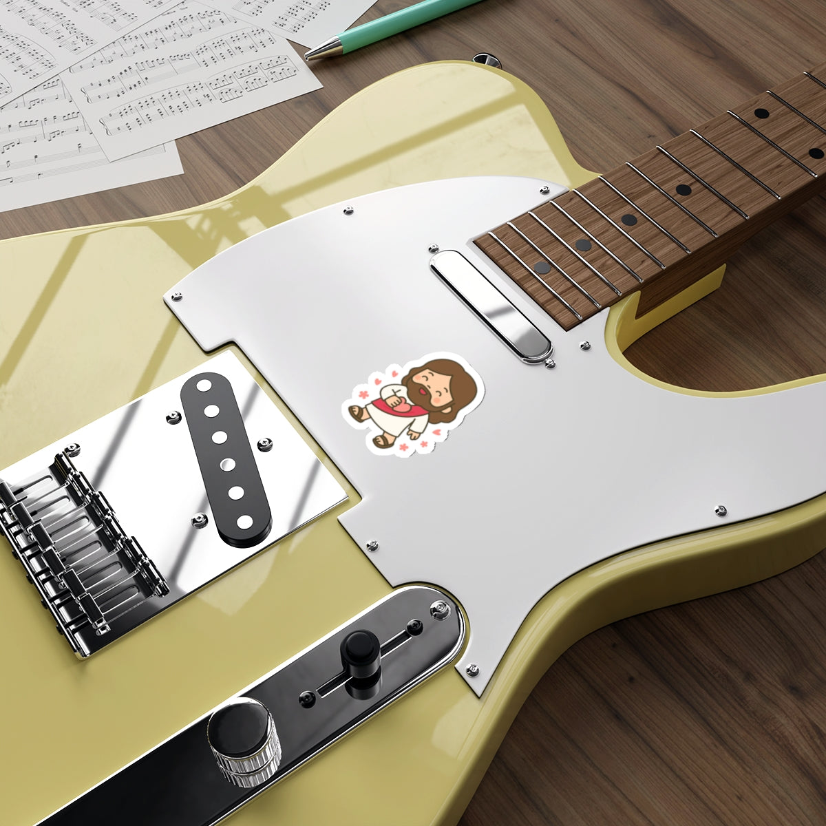 Cute Jesus Die-Cut Sticker — Christian Faith Sticker for Laptops, Bibles & Gifts