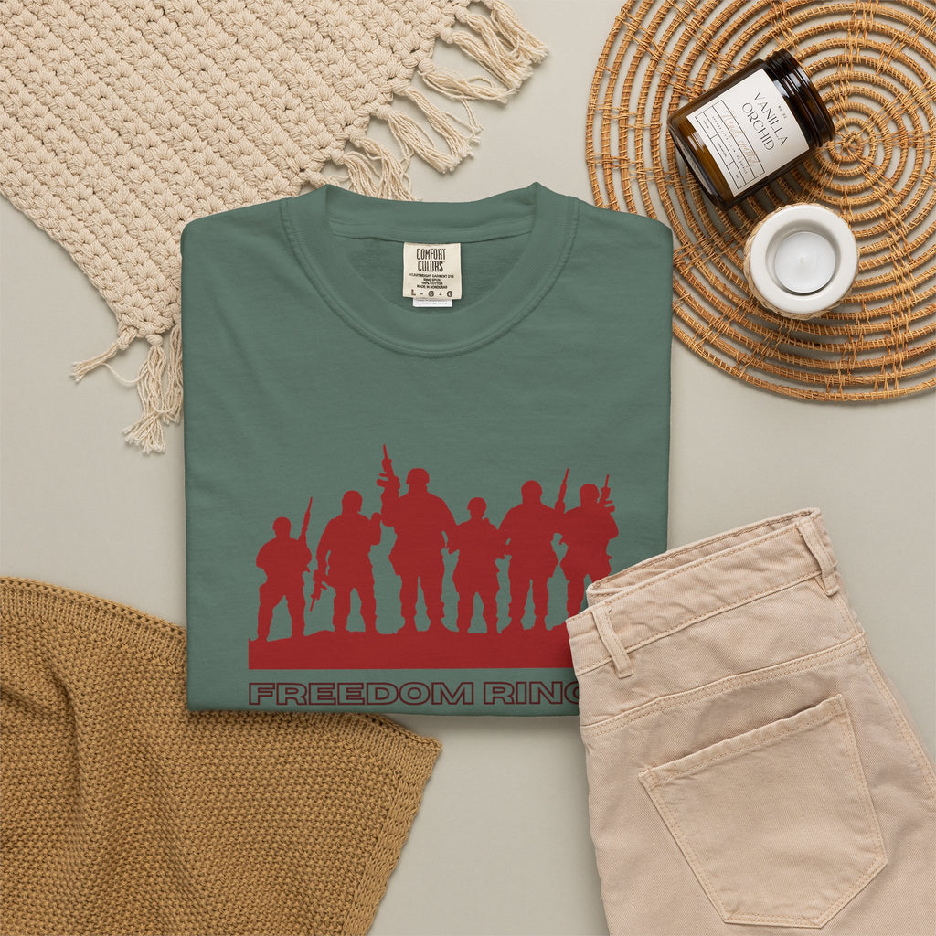T-Shirt — 'American Heroes' Silhouette Design (Veteran & Military Tribute)