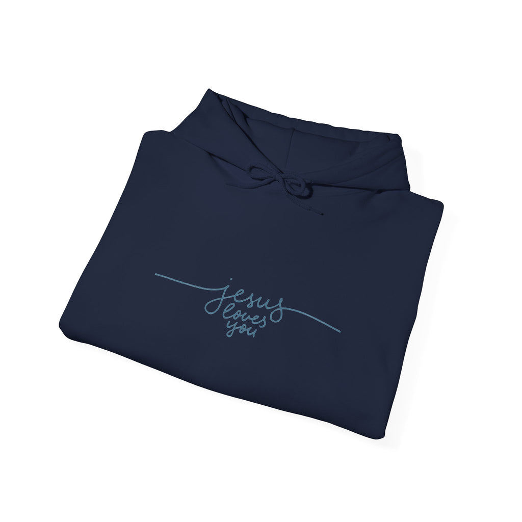 Jesus Loves You Script Hoodie — Minimal Christian Faith Pullover