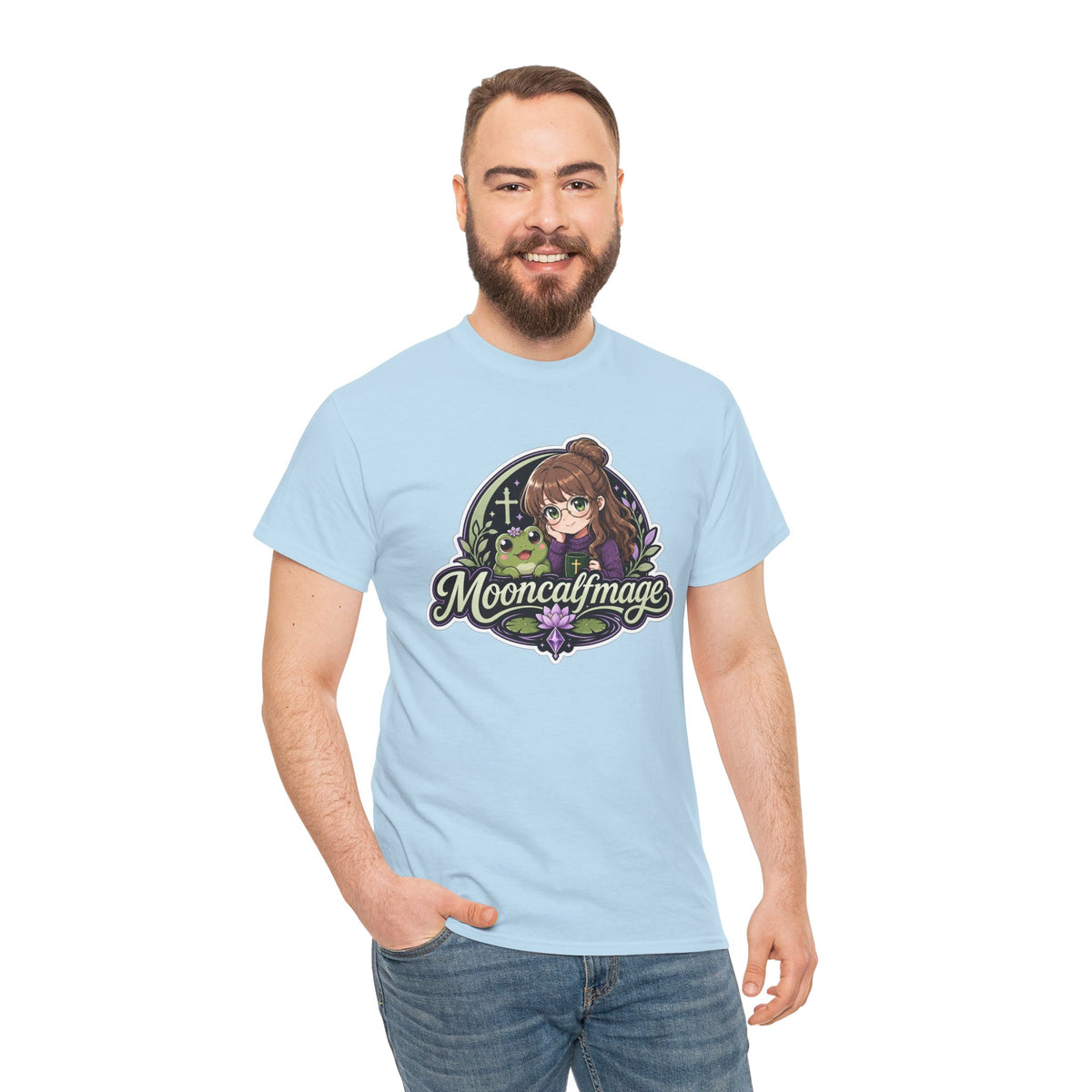 MOONCALFMAGE Logo Tee - Gamer/Streamer T-Shirt Blue GBSG (Gather)