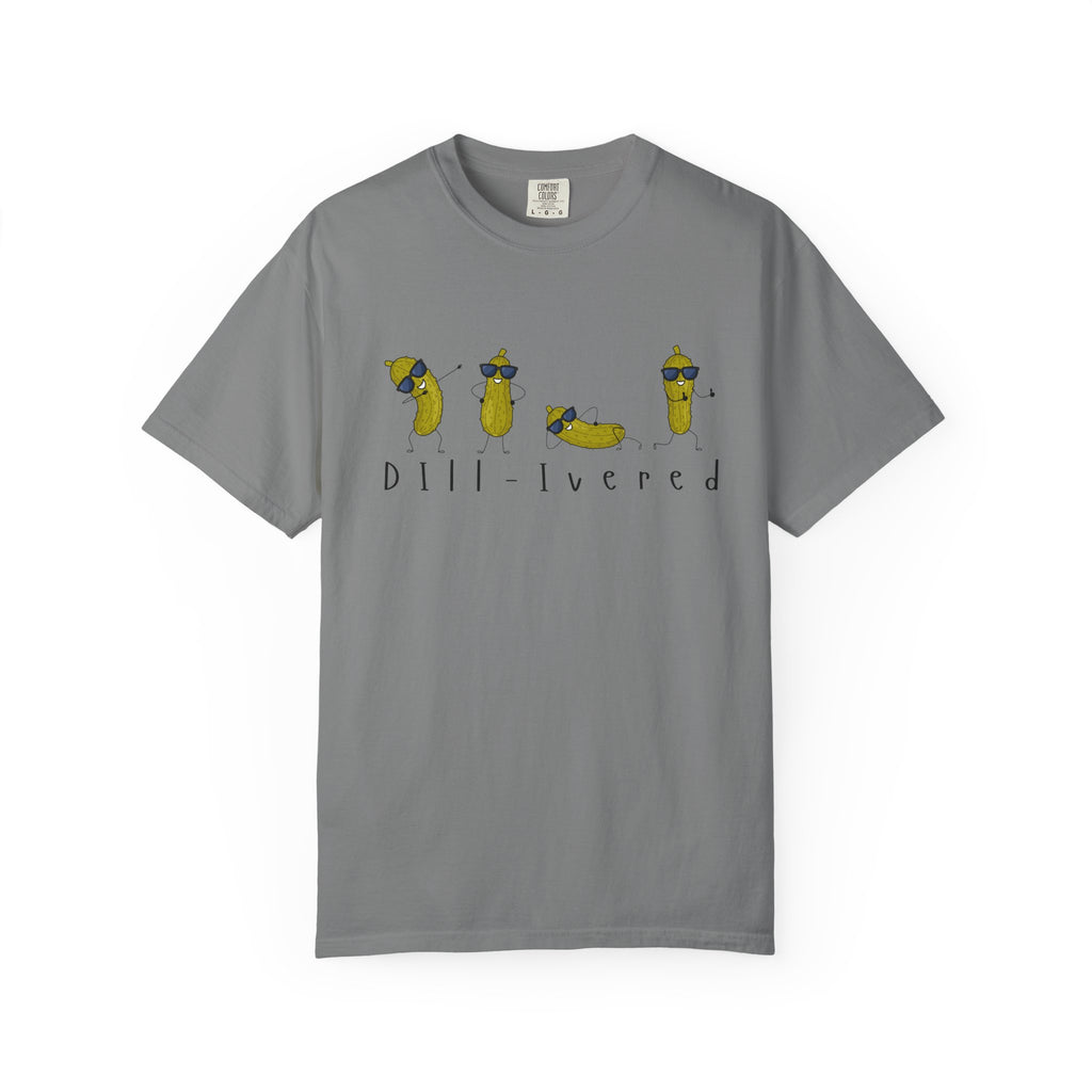 Dill-Livered Pickle Pun T-Shirt — Funny Pickle Lover Tee