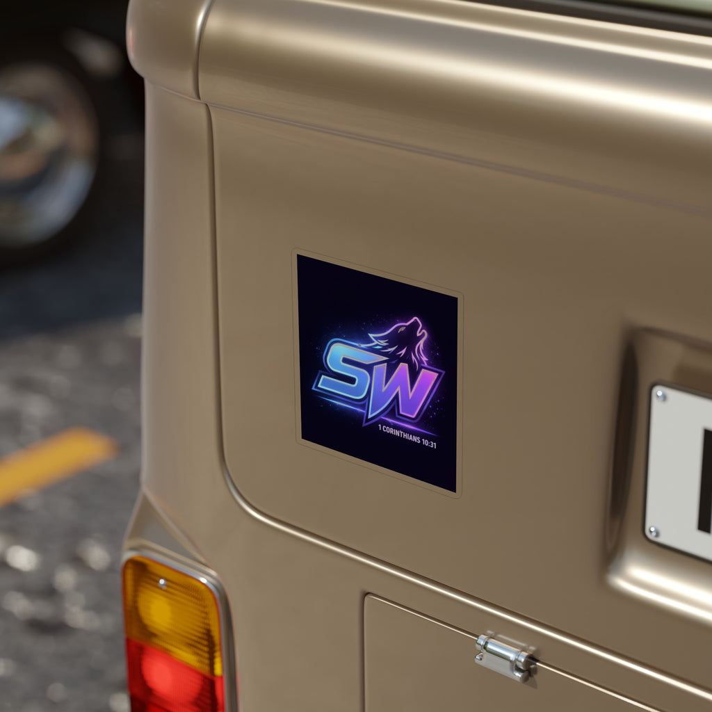 Seawolf_30 VOD Die-Cut Outdoor Clear Sticker - Waterproof Transparent Logo Decal Best on Light Surfaces