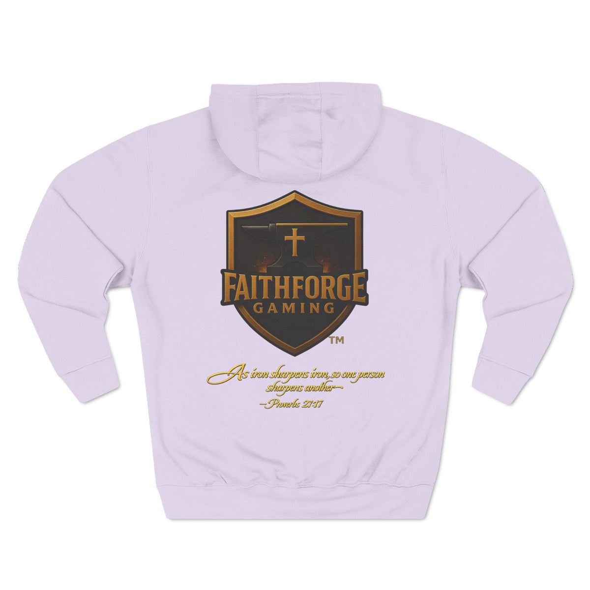 Faithforge Gaming Hoodie — Faith Quote Shield Logo Fleece Hoodie