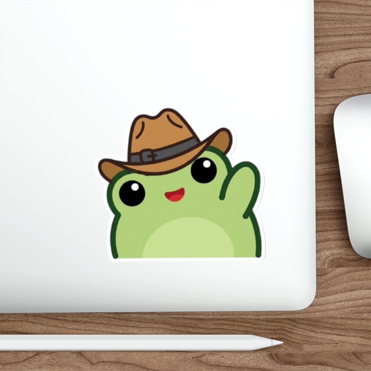 Waving Frog Die-Cut Sticker Waving