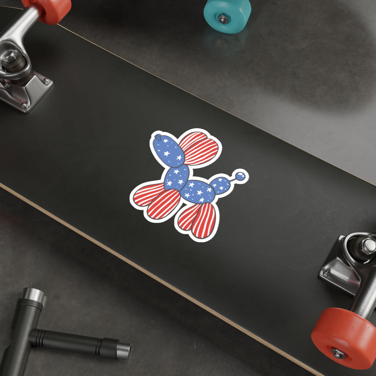 Patriotic Sticker Pack — Ballon Animal 4th of July Red White Blue Die-Cut Stickers