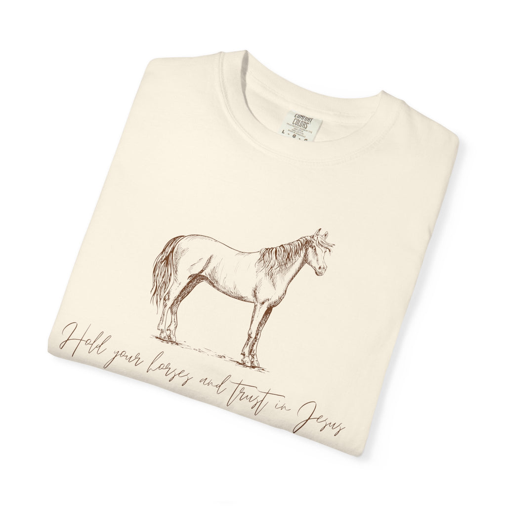 Horse Sketch T‑Shirt — Minimalist Handwritten Quote Tee