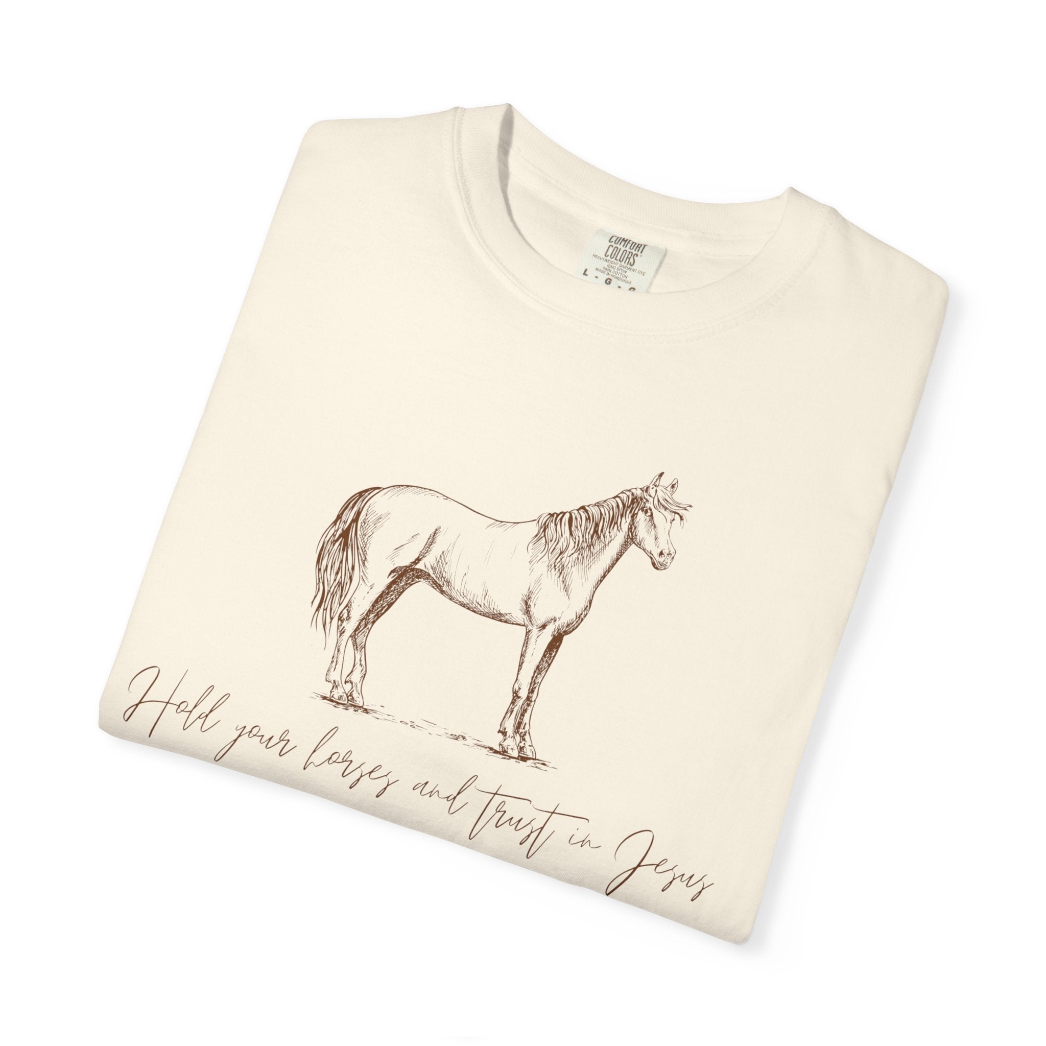 Horse Sketch T‑Shirt — Minimalist Handwritten Quote Tee