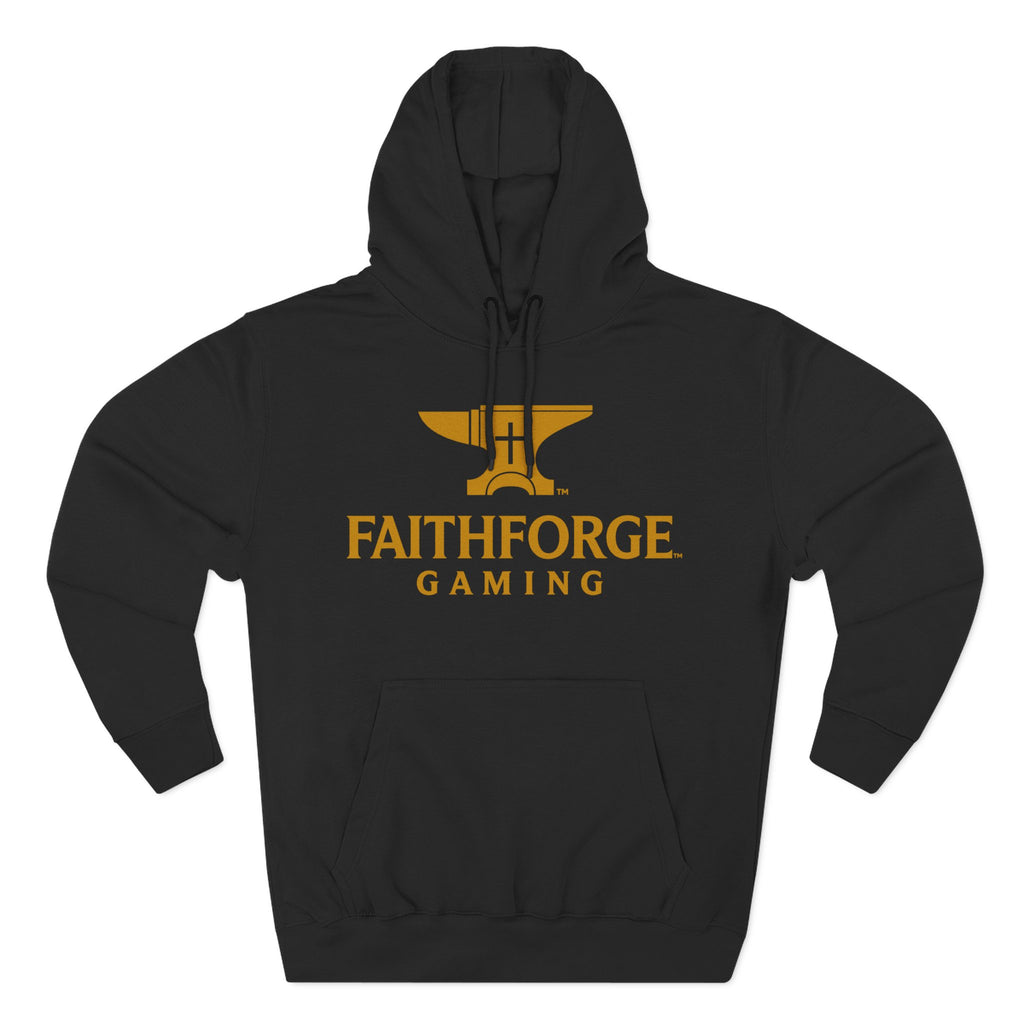Faithforge Gaming Hoodie — Faith Quote Shield Logo Fleece Hoodie