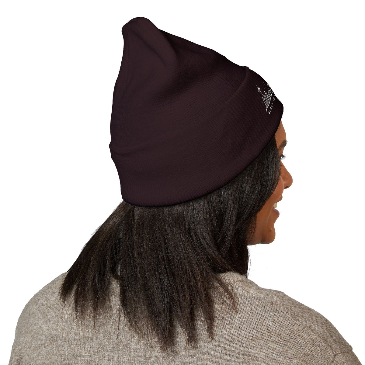 Embroidered Glory to God in the Highest Cuffed Beanie