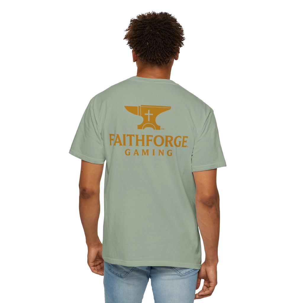 FaithForge Gaming T-Shirt — Logo Tee with Anvil & Cross (Christian Gamer Apparel)