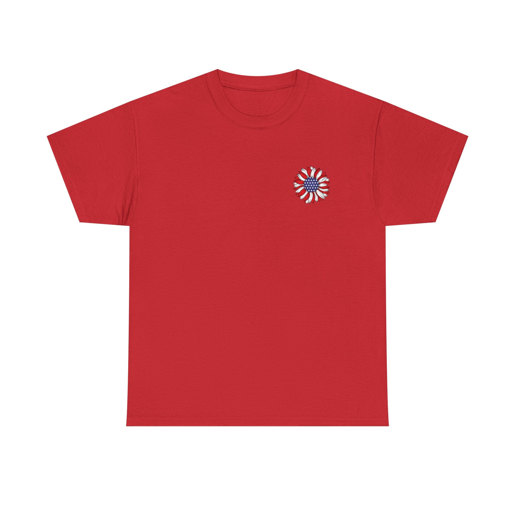 USA sunflower Patriotic T‑Shirt — American Flag Graphic Tee for 4th of July