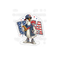 Patriotic GooseUSA Die-Cut Sticker — Funny American Flag Goose with Sunglasses & Hot Dog