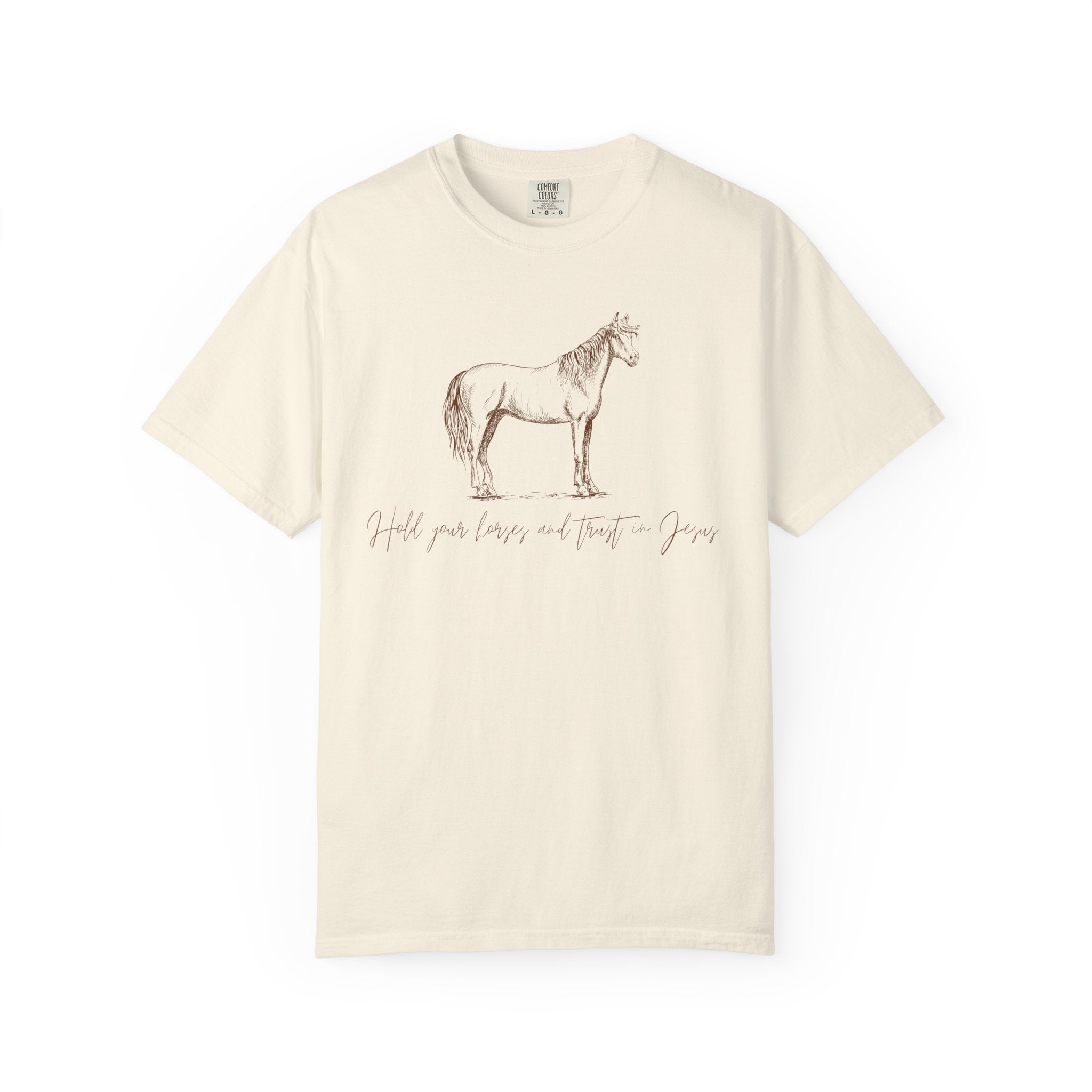 Horse Sketch T‑Shirt — Minimalist Handwritten Quote Tee
